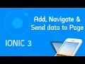 Ionic 3 Tutorial Add navigate page and send data between page