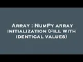 Array NumPy array initialization fill with identical values
