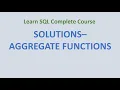 51 Solutions Aggregate Functions