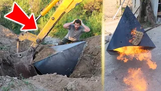We Found A GIANT Metal Pyramid! (Extreme Treasure Hunt With An Excavator!)