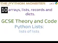 Monster 38 Python Lists - Lists of Lists High Definition