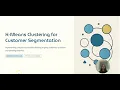 K Means Clustering for Customer Segmentation Machine learning Elbow method Python
