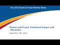 Scams and Fraud Emotional Impact and Recovery