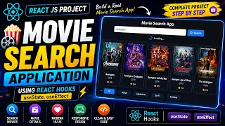 Movie Search Application Using React js useState useEffect Hooks Complete React Project