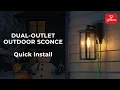 Dual-Outlet Outdoor Wall Sconce 2 GFCI Outlets - Step by Step Easy Installation Globe Electric