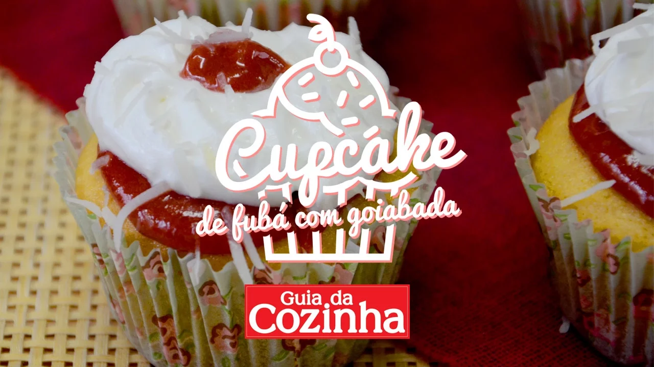 RECEITA: CUPCAKE DE FUBÁ COM GOIABADA