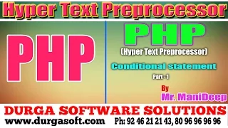 Web Devlopment Php Hyper Text Preprocessor Conditional statement Part - 1 by Manideep