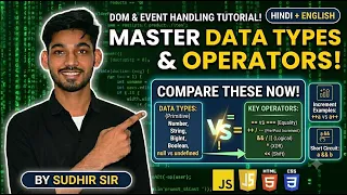 JavaScript Data Types Operators Tutorial vs Increment Logical Operators Sudhir Sir