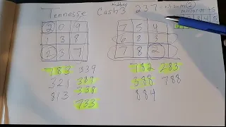 Tennessee Cash 3 Tic Tac Toe August