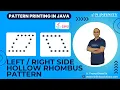 Pattern Printing in JAVA Session 13 Left Right Side Hollow Rhombus Pattern Printing