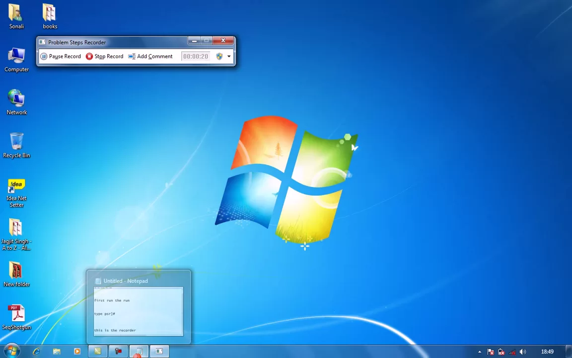 Windows 7 hidden screen recorder