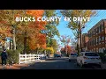 Doylestown Pennsylvania Scenic Fall Drive Bucks County 4K Driving Tour