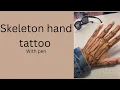 skeleton hand tattoo with pen art creativechick