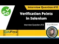 What are the different verification points available in Selenium Interview Question