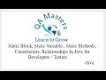 Static Block Static Variable Static Methods Constructors In Java for Session 10