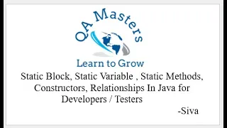 Static Block Static Variable Static Methods Constructors In Java for Session 10