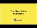 Working with the Short Term Class Table shortcode in Action Rabbit