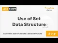 Use of Set Data Structure ES6 Operators Data Structures Modern JavaScript Course