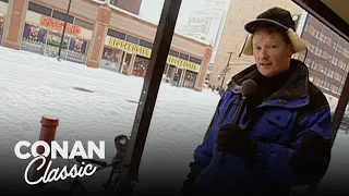Conan Plays In The Snow Late Night with Conan O Brien