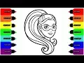 Barbie Cartoon Coloring Coloring Pages for Girls Drawing for Children