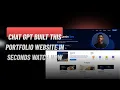 ChatGPT Built My Portfolio Website HTML CSS Tutorial