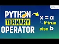 Ternary operators Kya Hai What are Ternary operators in Python Python Tutorials in Hindi