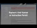 How to replace a lost license or instruction permit