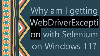 Why am I getting WebDriverException with Selenium on Windows 11
