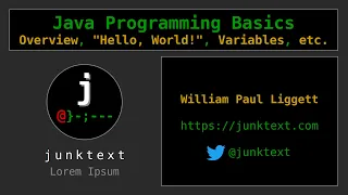 Java Programming Basics Overview Hello World Variables etc