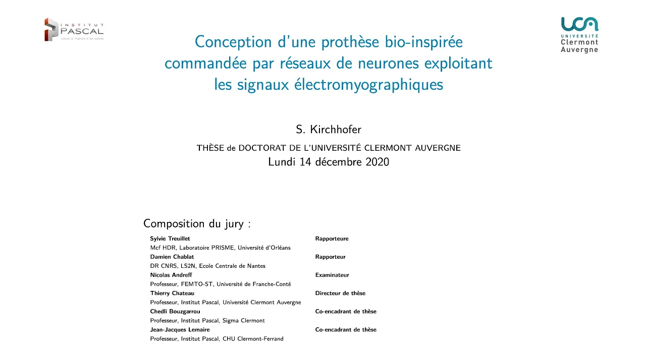 Soutenance de thèse de Simon Kirchhofer (Université Clermont-Auvergne)