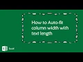 One minute Excel Tutorial - How to Auto-fit column width with text length