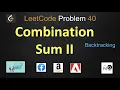 combination sum ii combination sum ii leetcode leetcode 40 backtracking Facebook Amazon
