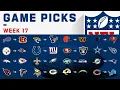 NFL Week 17 Game Picks