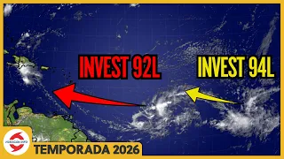 Invest 92L con menos probabilidades de desarrollo. Invest 94L podría encontrar mejores condiciones.