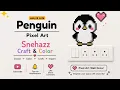 Easy Cute Penguin Pixel Art Switch Board Wall Decor