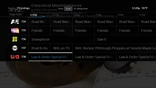 Xfinity X1 Guide Scrolling - Stockton CA Lineup December 23 2025