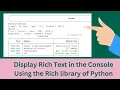 Displaying Rich text in the Console in Python - using an Example