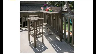 Christopher Knight Home Caribbean Outdoor Acacia Wood Balcony Bar Set 3-Pcs Set - Overview