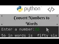 Program to convert numbers to words Python Tutorial for Beginners English