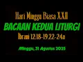 Download Lagu Bacaan Kedua Liturgi || Minggu, 31 Agustus 2025 || Ibrani 12:18-19.22-24a || Lektor Katolik