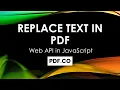 How to Replace Text from Uploaded File Node js with Async API using PDF co Web API in JavaScript