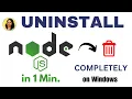 Uninstall Node js Completely from Windows 11 2025