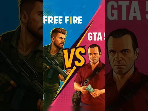 Freefire Vs GTA 5 #shorts #ytshorts #gaming #gta5 #freefire