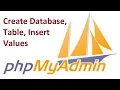 phpMyAdmin create database table and insert values