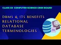 MySQL DBMS Relational Database Terminologies Class 12 CBSE Computer Science With Python