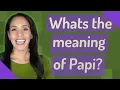 Whats the meaning of Papi
