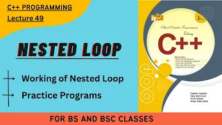 Nested loop Working of Nested Loops Lecture 49 Practice Programs In