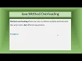 Basic-Java Method Overloading