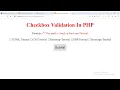 Multiple checkbox validation in php How to get Multiple Checkbox values in php radio button