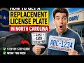 How to get a replacement license plate in North Carolina